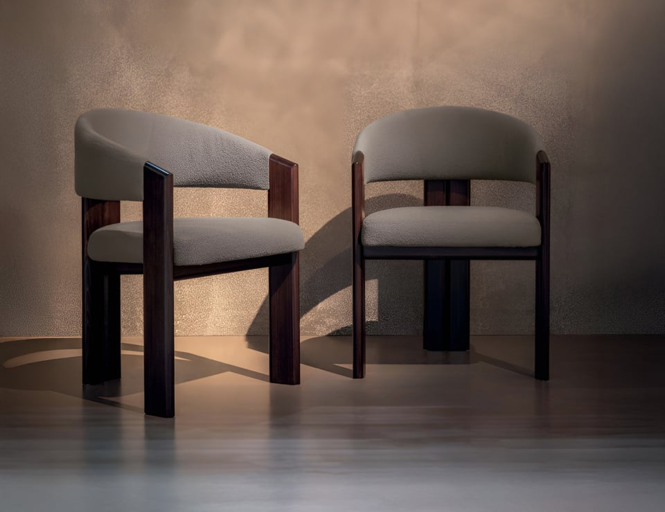 Upholstered fabric dining chairs with beech wood frame