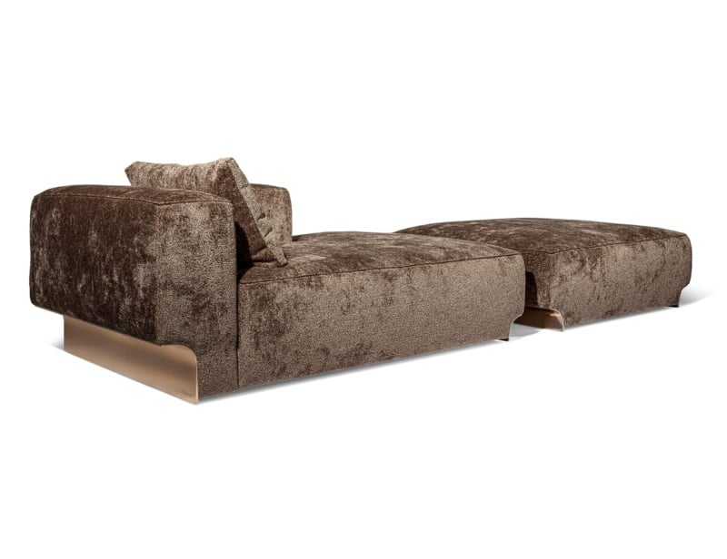 Douglas Dormeuse modern luxury sofa chair with brown fabric