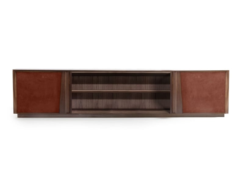 Abacus modern Italian media unit with red Maple wood