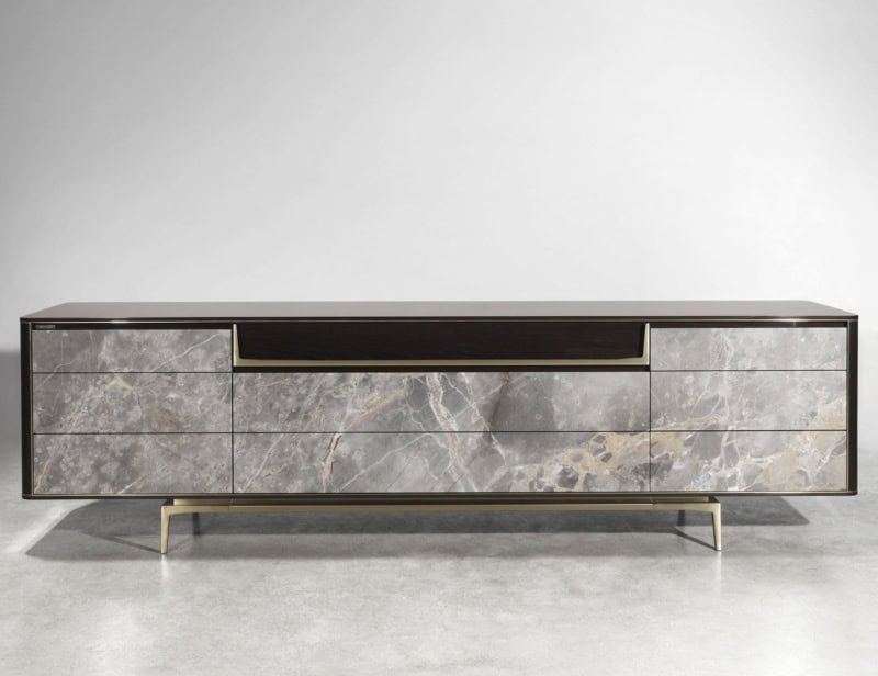 Barney modern luxury chest of drawers with cream Cielo marble