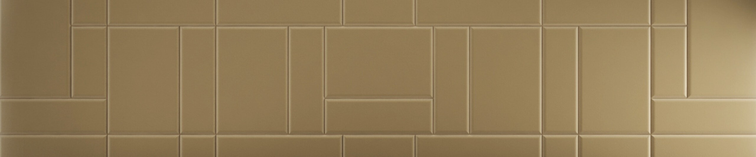 Padded wall panel with geometric rectangular pattern