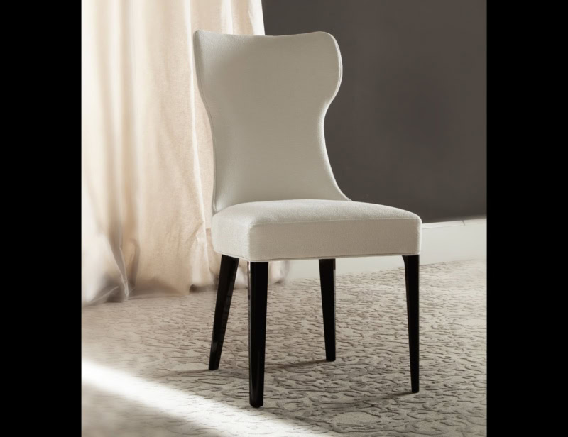 Grace modern Italian chair with white leather