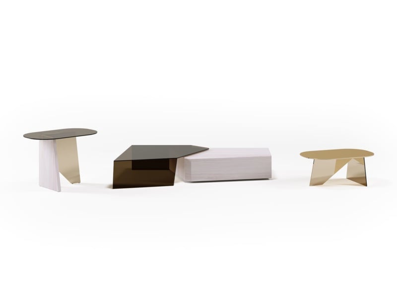 Imperfect modern luxury coffee table with white Ege marble