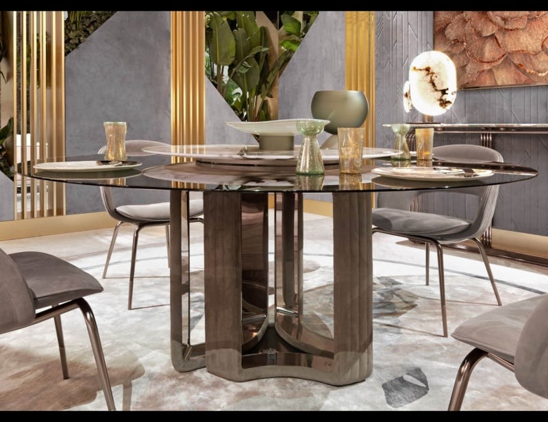 Kylo modern luxury table with black glass