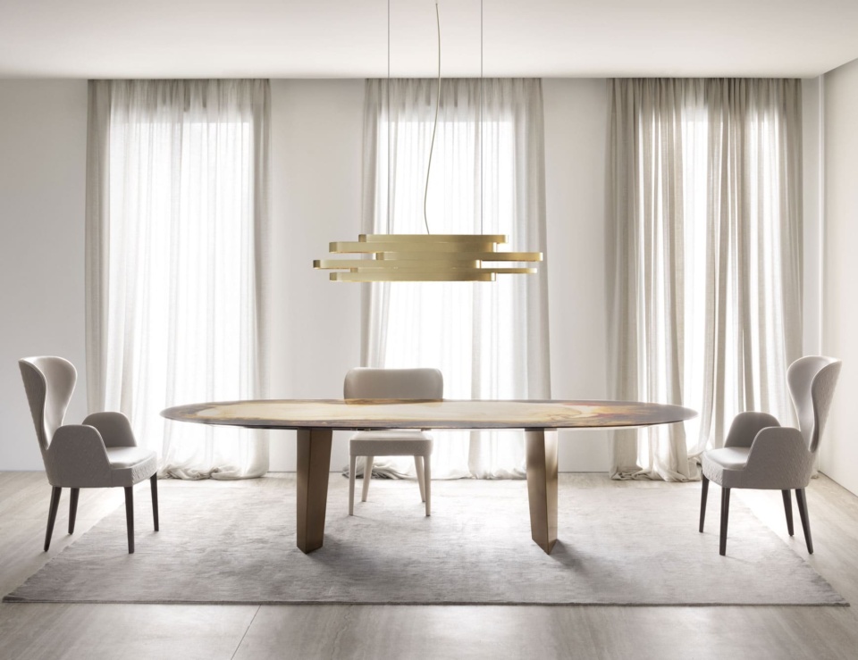 Lacquered wood dining table