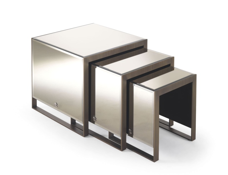 Golden Bridge modern luxury side table with gold metal