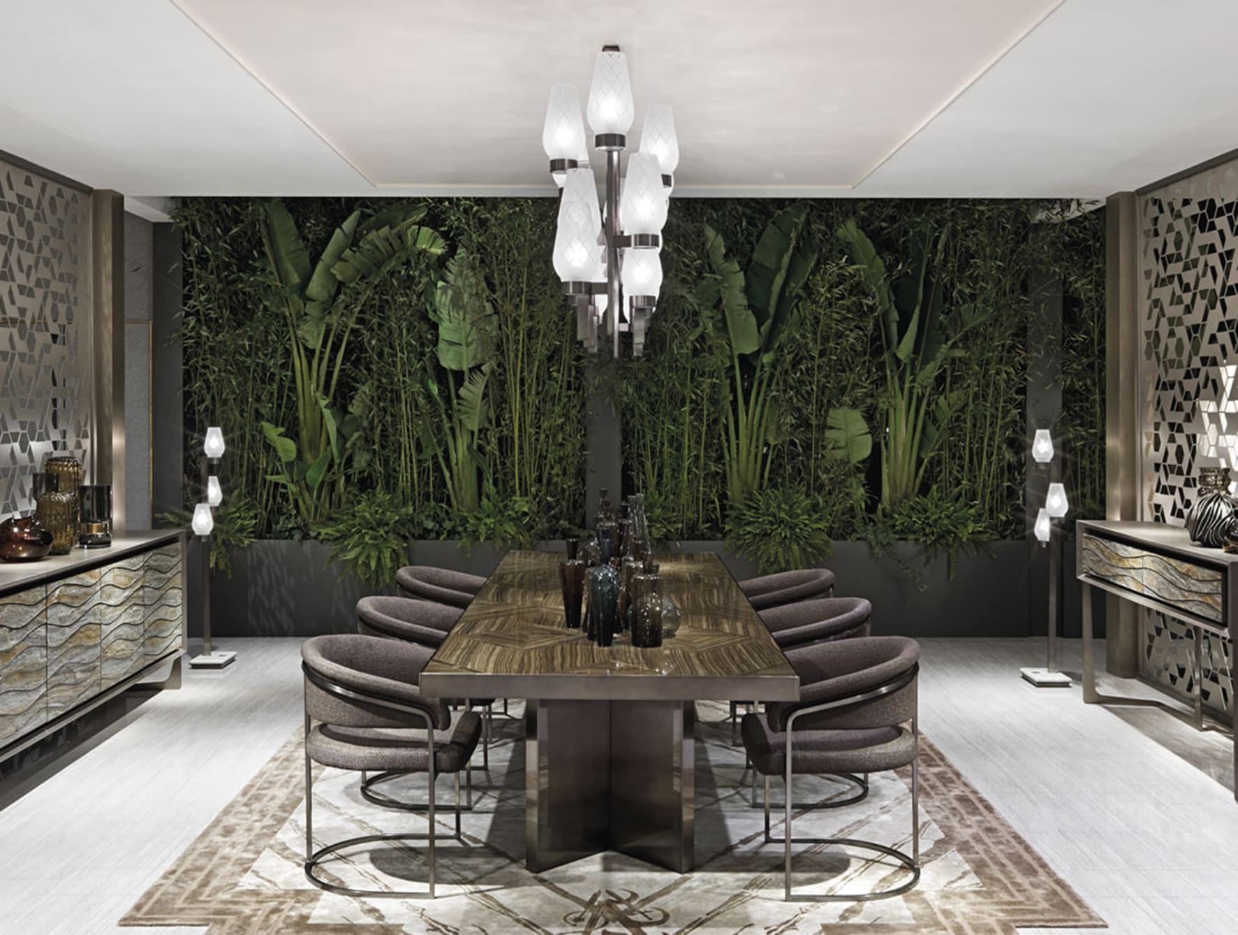 Revenge Dining Room modern luxury table with brown Magic&nbsp;Brown marble