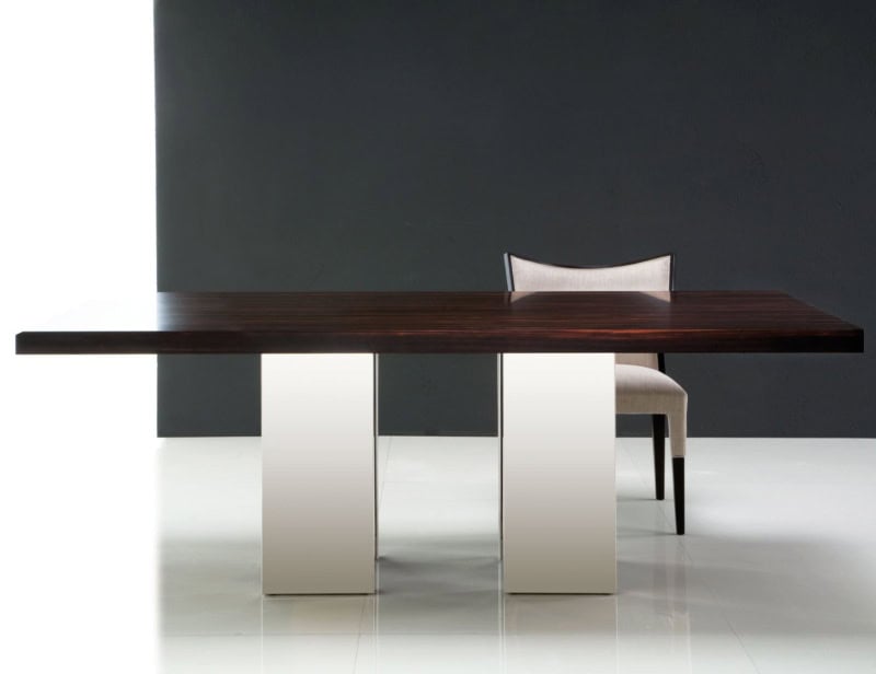 Soho modern Italian extendable table with brown ebony wood